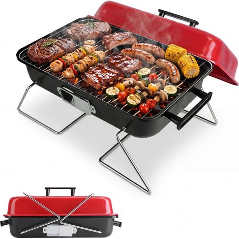 Barbecue à charbon de bois portable et pliable, montage simple sans outil, grill barbecue compact pour camping, pique-nique et activités extérieures, facile à transporter et à ranger pour vos grillade (1/5)