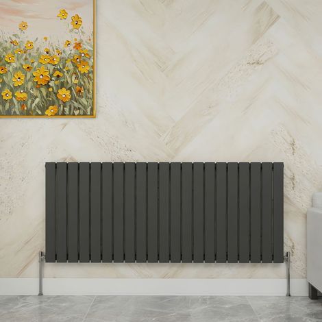 SKY Bathroom 600x1428mm Single Anthracite Horizontal Flat Panel Radiator Designer Central Heating Radiator (1/5)