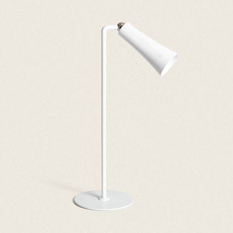 LED-Tischlampe 3W Tragbar Metall mit wiederaufladbarem USB-Akku Bysta Weiß