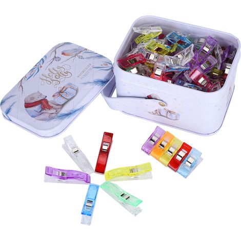 Lot de 90 pinces à quilting en plastique coloré pour couture, patchwork, tricot et loisirs créatifs - outil idéal pour couturières et passionnées de broderie (1/5)