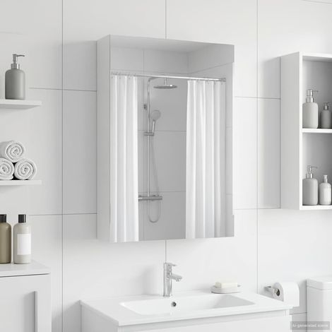vidaXL  Bathroom Mirror Cabinet  with Shelf White 40 x 10.5 x 60.5 cm