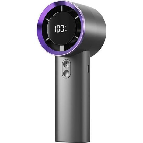 Ventilateur Portable - 100 Niveaux Réglables - Batterie 2000 mAh - Pour Voyage Sport Camping Travail - Gris (1/5)