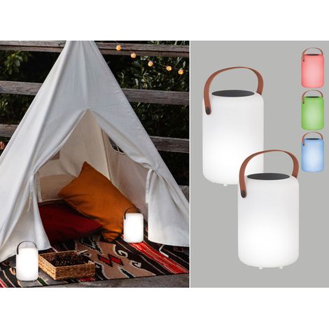 2er SET RGB Tischleuchten 20cm mit Fernbedienung, per USB & Solar aufladbar (1/5)