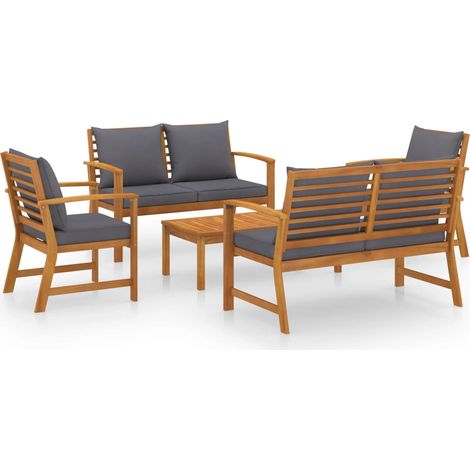 Maison Exclusive - 5-tlg. Garten-Lounge-Set mit Auflagen Massivho