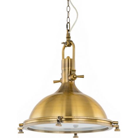 Italux Madison suspension laiton blanc 40cm E27 réglable (1/4)