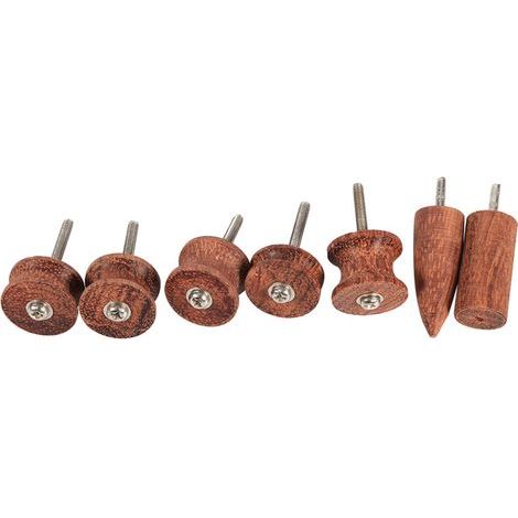 Outil de Brunissage du Cuir en Bois de Rose, Kit de Bord de Mousse, 7 Styles, Cuir Conique Pointu, Outil de Meulage Poli (1/5)