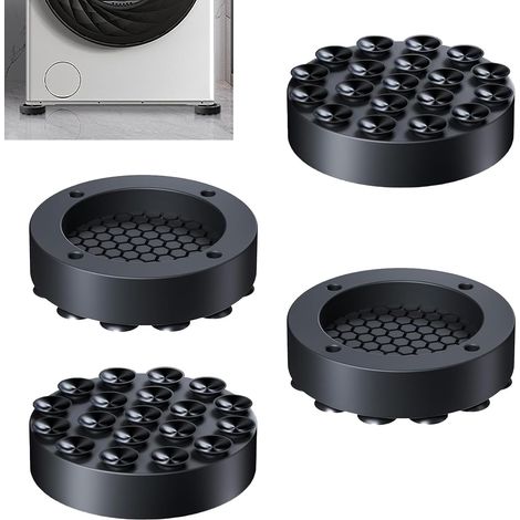 Amortiguadores de vibración para lavadoras, juego de 4, alfombrillas antivibración universales, patas para lavadoras y secadoras. (1/5)