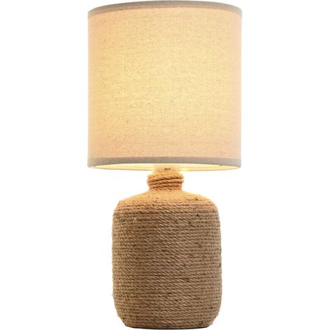 Lampara Sobremesa Cuerda Gres 23X23X45 Marron (1/4)