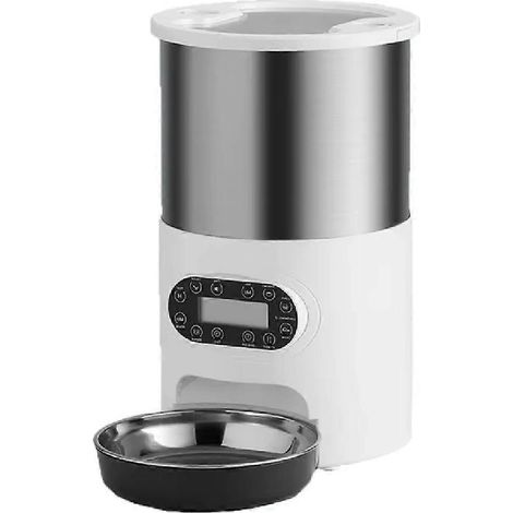 Distributeur automatique de croquettes 3L pour chats et chiens, gamelles individuelles en acier inoxydable pour aliments secs. (1/5)