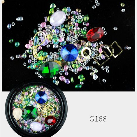 Stickers rivets creux perles strass AB irréguliers G168 pour art ongles DIY manucure outil (1/3)