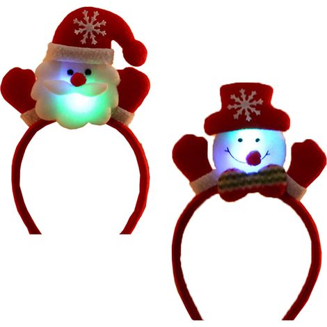 Headband De Noel - Bandeau Lumineux Avec Piles - Accessoire De Fête Pour Soirée De Noël, Carnaval Et Cosplay - 1 Pièce (1/5)