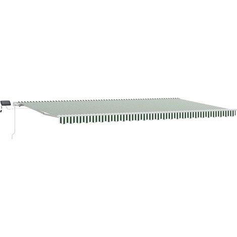 Maison Exclusive - Tenda Retrattile Verde e Bianco 600 × 300 cm Tessuto e acciaio