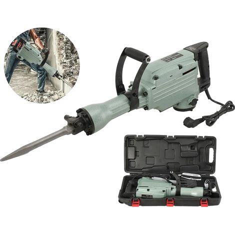 Marteau de démolition électrique, 2200W, 66J d'énergie d'impact, 1350 coups/min, type de ciseau à douille hexagonale, poids de 20 kg (1/5)