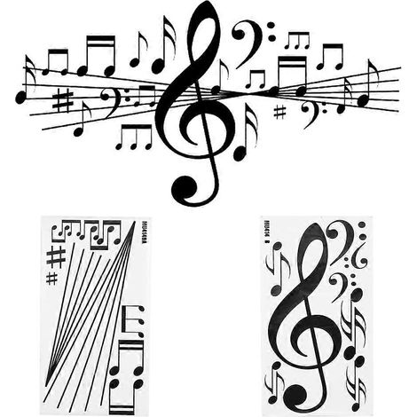 Déco Murale Adhésive Note de Musique Originale Autocollant Tendance Salon Chambre Design DIY Sticker Artistique pour Maison (1/5)