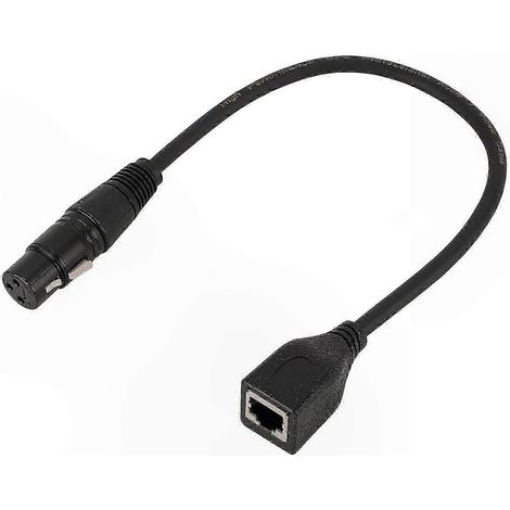 Câble XLR femelle vers RJ45 DMX pour les connexions de contrôle d'éclairage de scène et de studio. (1/4)