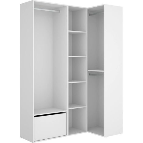 Dmora - Gran Armario Cadria, Muebles de dormitorio, Vestidor, Armario de ropa, 145x85 h205 cm, Blanco y Roble