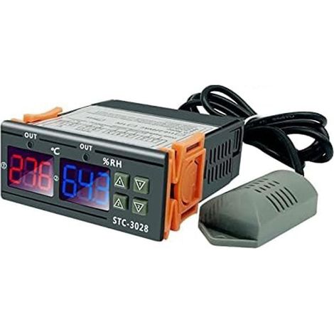 Contrôleur de température et d'humidité à double affichage STC-3028 10A AC110-220V, thermostat numérique intelligent pour incubateurs (1/5)