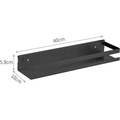 Estantería de acero inoxidable de 40 cm sin perforaciones, diseño universal para baño y cocina. (1/3)