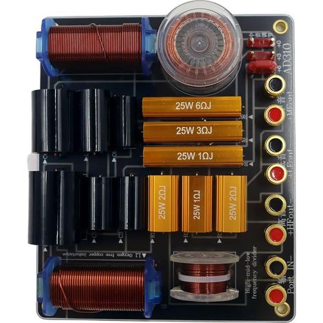 3-Way Speaker 350W High Performance Splitter 750Hz/5000Hz Home Theater Stage 3 Units Cross Audio Filter Easy Installation