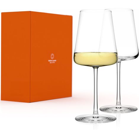 Verres à Vin Blanc Lot de 2, 400 ml – Verres à Vin pour une Dégustation – Verres en Cristal – Lavables au Lave-vaisselle et Résistants aux Chocs