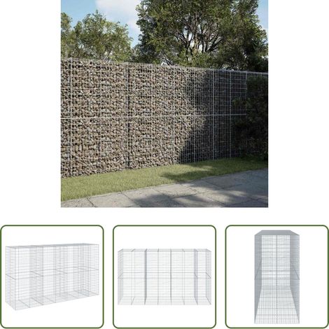 Aménagement extérieur -  Panier gabion avec couvercle 350x100x200 cm fer galvanisé (1/5)