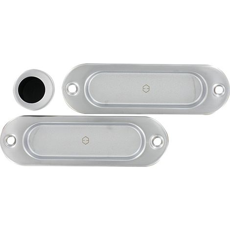 Set porte coulissante aveugle : Modèle 4930 - HOPPE - Chromé satiné (1/2)