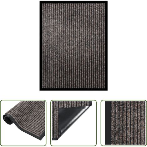 Tapis d'entrée -  Paillasson rayé Beige 60x80 cm (1/5)