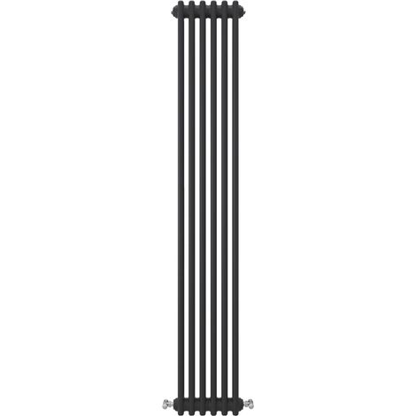 Acezanble Vertical Traditional Cast Iron Style Radiator 1800x290mm 2 Column Black
