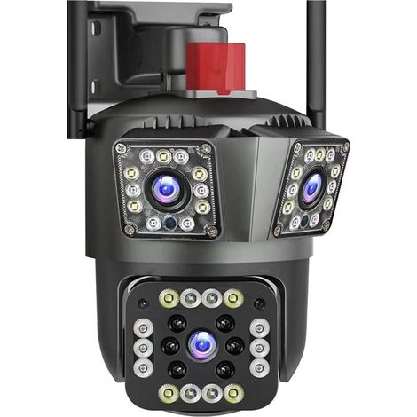 Caméra de sécurité à domicile Caméra de sécurité 12MP 6K, Zoom 8X, caméra de Surveillance à trois objectifs, suivi automatique, caméra IP 8MP, for maison intelligente, vidéosurveillance sans fil(6K 12 (1/5)