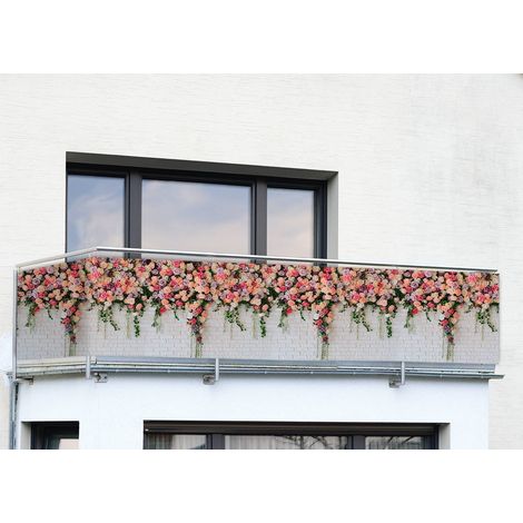 Balkonsichtschutz, Rosen, 5 m x 35 cm