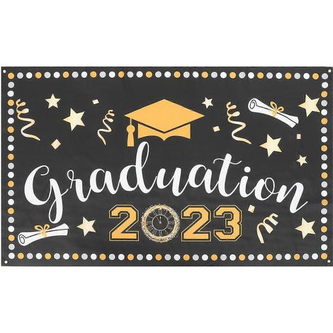Décoration de fond pour la remise des diplômes 2023 - Bannière pour la fête de remise des diplômes-180X110CM-As Shown (1/2)