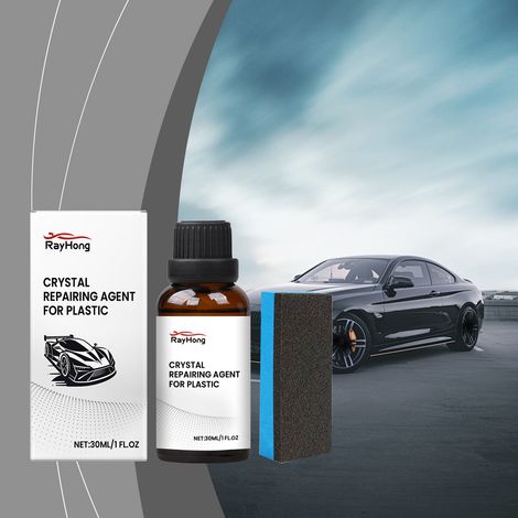 Car plastic coating agent, protective coating agent, plastic restoration, gloss maintenance, car coating agent -- 30ML1 + blue square sponge1 -- BIEMMEDUE (1/5)