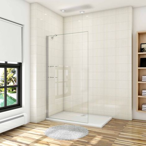 Paroi de Douche 100x190cm Paroi de Douche À L'italienne Avec Une Barre De Stabilisation 45cm la pince 360° (1/4)