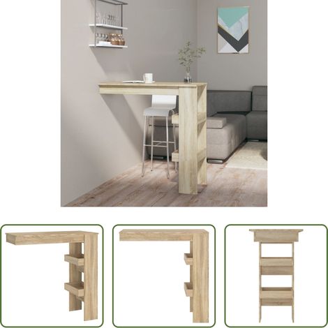 Table de bar moderne - Table bar murale Chêne Sonoma 102x45x103,5 cm Bois d'ingénierie (1/5)