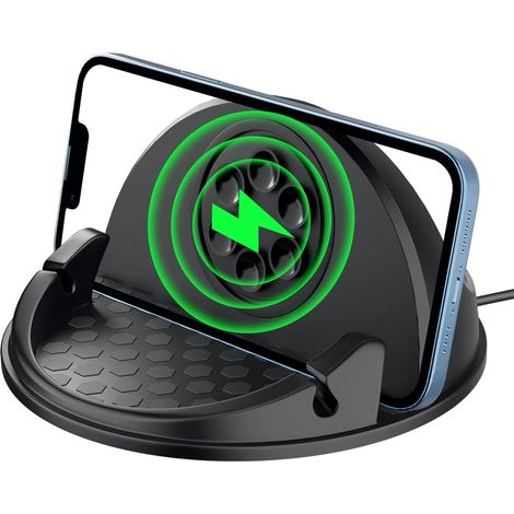 Chargeur sans fil rapide quinze watts pour voiture avec support téléphone à induction pour iPhone Samsung et Huawei compatible Qi