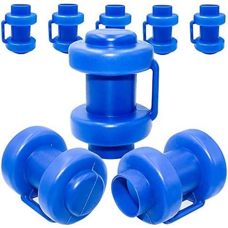 Trampoline End Caps, Set of 8, Protectors for Net Bars Ø 25 mm, Blue - (1/5)