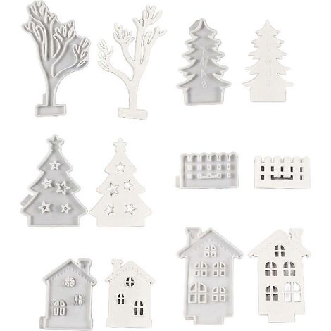 Moules en silicone sur le thème de Noël pour décorations en plâtre et loisirs créatifs