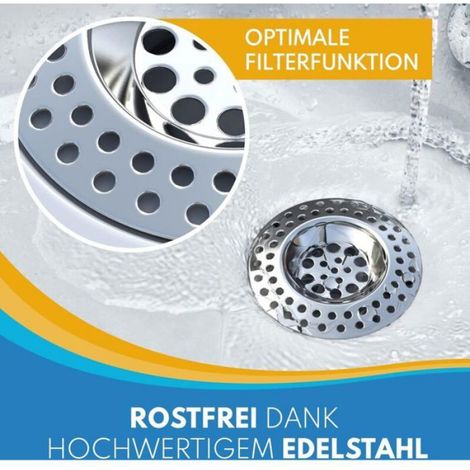Tamis Inox - Flexible Pour Evier Douche Baignoire - Anti-Cheveux Restes Alimentaires - SS304 - 1 Pièce (1/5)
