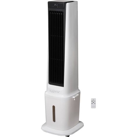 Sygonix Refroidisseur d'air 90 W (L x l x H) 300 x 325 x 1130 mm blanc avec télécommande, oscillant, affichage LED, min (1/4)