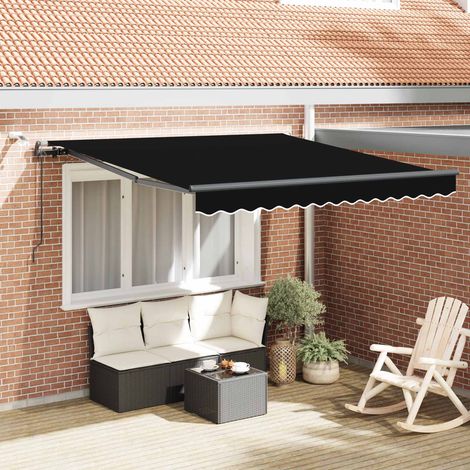 Tela de toldo Negro 300 x 250 cm Poliéster