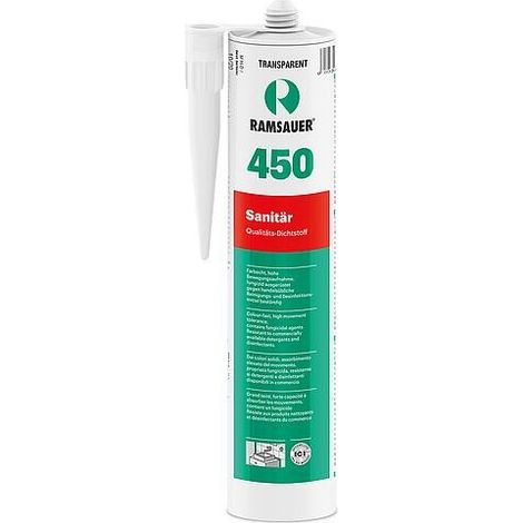 Silicone sanitaire RAMSAUER 450 Couleur : gris argenté Cartouche de 310ml