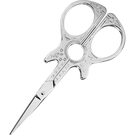 Ciseaux de Couture en Forme de Guitare Vintage - Accessoire DIY pour Broderie (Argenté) (1/5)