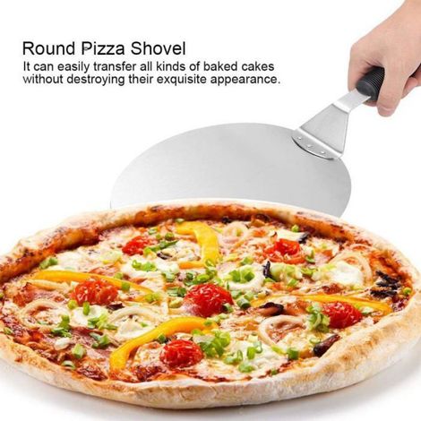 Pelle À Pizza - Acier Inoxydable - Diamètre 25,5 Cm - Poignée Rivetée Avec Extrémité Thermorésistante - Four À Pierre Et Grill - 1 Pièce (1/4)