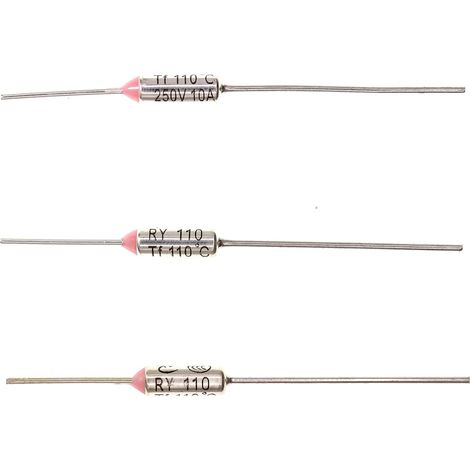 10 Pièces Fusible thermique de la température du métal RY110 110 ℃ 10A 250V