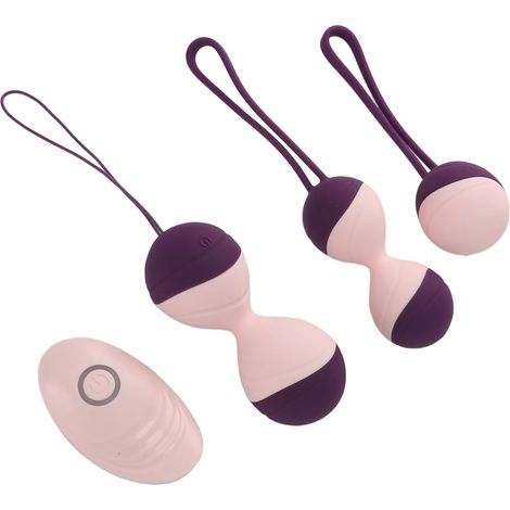 Kit de renforcement du plancher pelvien pour femmes : 3 boules de silicone en silicone étanches IP65 avec télécommande, pour un entraînement musculaire optimal. (1/5)