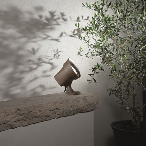 Lampada spot GURU 12x20 cm a pavimento per esterni in alluminio Marrone (1/2)