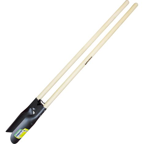 Wolfpack – Cavahoyos en acier forgé 146 cm – Manche en bois naturel – Lame ovale pour trous de 6 à 12 cm – Outil de plantation pour jardins et potagers