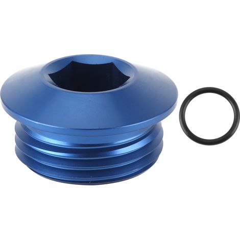 ORB 12AN Blindstopfen (männlich), CNC-gefräster, blauer Aluminium-Sechskantkopf, mit O-Ring zur Leitungssicherung (1/5)