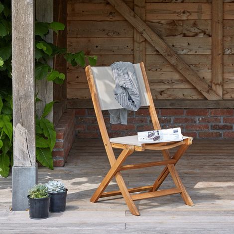 Chaise de jardin acacia et textilène (1/5)