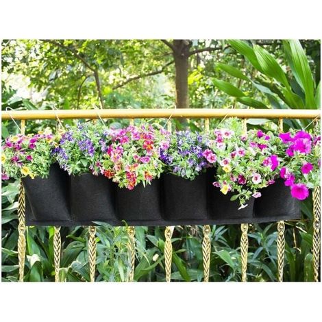 Bags (black) Vertical Planting Bag, Garden Planting Bag, Wall Hanging Planter, Balcony, Hanging Pot, Indoor and Outdoor YMYNY (1/4)